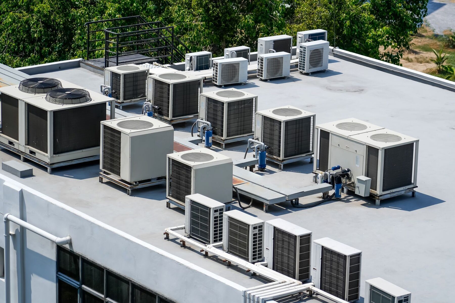 Rooftop mechanical equipment on a government facility