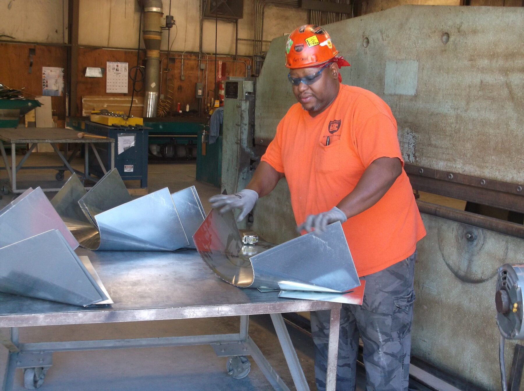 Sheet metal fabrication shop interior